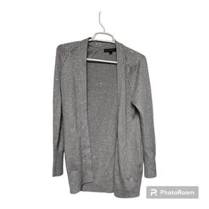 Banana Republic Gray Sequin Cardigan Sweater Open Front XS
